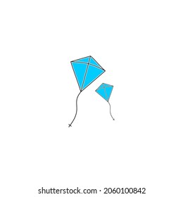 simple blue kite inspiration vector