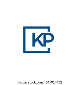 Simple Blue KP initial Logo designs template