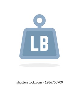 simple blue lb. icon like pound. flat cartoon style trend modern logotype graphic art minimal design element isolated on white background. concept of weight measure