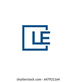 Simple Blue LE initial Logo designs template