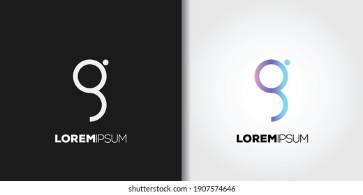 simple blue letter g logo set idea template vector
