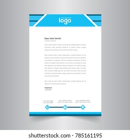 Simple Blue Letter Head Vector Template