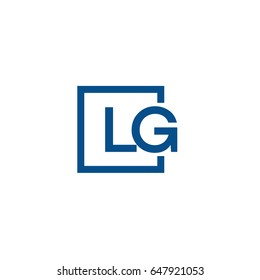 Simple Blue LG initial Logo designs template