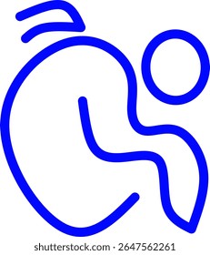 Simples ícone de linha azul de um coração Tarte com um tema médico. Ideal para serviços de saúde, emergências, aplicativos hospitalares, infográficos e marcas médicas.