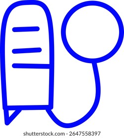 Simple blue line icon of an infusion  with a medical theme. Ideal for healthcare, emergency services, hospital apps, infographics and medical branding.
