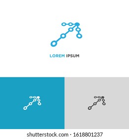 Simple Blue line icon logo technology isolated on white blue grey background. Circuit symbol design concept. Vector Illustration.
