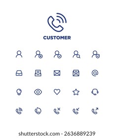simple blue line icon pack