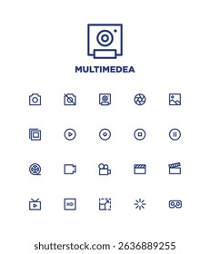 simple blue line icon pack
