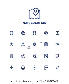simple blue line icon pack