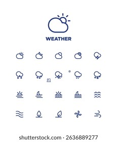 simple blue line icon pack