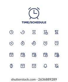 simple blue line icon pack