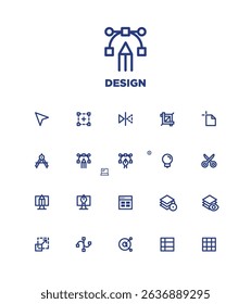 simple blue line icon pack