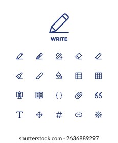 simple blue line icon pack