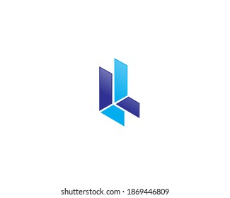 Simple blue line for identity icon logo design