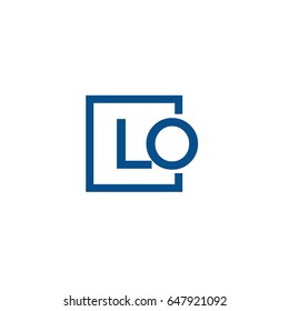 Simple Blue LO initial Logo designs template
