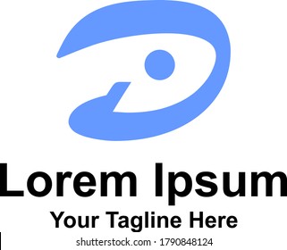 simple blue logo. circle. company logo.