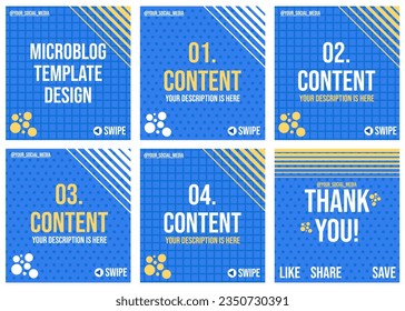 Simple blue microblog or carousel post