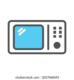ilustración vectorial de línea de microondas azul simple