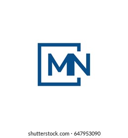 Simple Blue MN initial Logo designs template