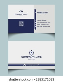 Simple Blue moderno creativo tarjeta de negocios limpia, diseño de vectores de plantilla horizontal, diseño en rectángulo de tamaño.