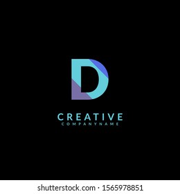 simple blue monogram D logotype modern design concept for web and company.