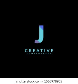 simple blue monogram J logotype modern design concept for web and company.