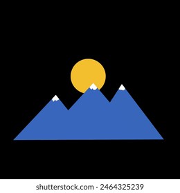 un diseño simple de montañas azules