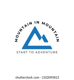 simple blue mountains logo vector