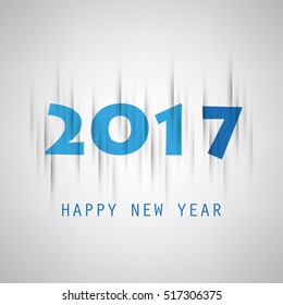  Plantilla de diseño simple de tarjetas de Año Nuevo azul, carátula o fondo - 2017