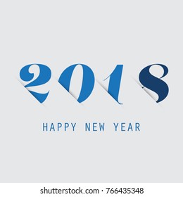  Simple Blue New Year Card, Cover or Background Design Template - 2018