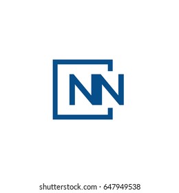Simple Blue NN initial Logo designs template
