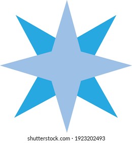 Simple Blue North Star, Vector Illustration