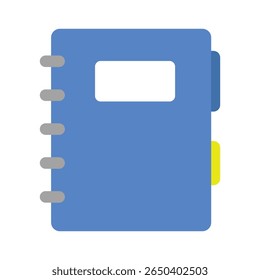 Simple blue notebook with colorful tabs.