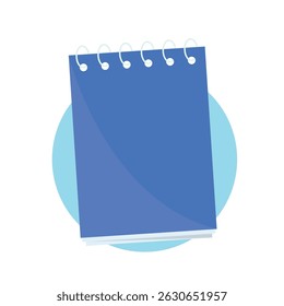 Simple blue notebook icon for various design projects.