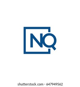 Simple Blue NQ initial Logo designs template