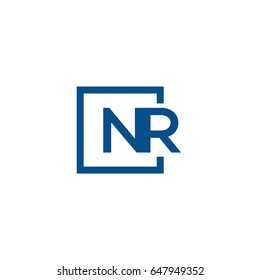 Simple Blue NR initial Logo designs template