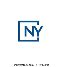 Simple Blue Ny Initial Logo Designs Stock Vector (Royalty Free ...