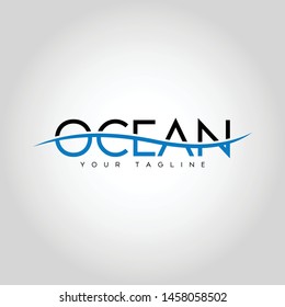 Simple Blue Ocean Logo Design