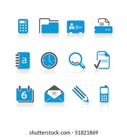 simple blue office icons