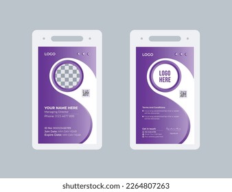 Simple blue office id card template, Id cards template abstract style or Abstract Geometric Blue Id Card Design, Professional Identity Card Template Vector for Employee and Others