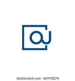 Simple Blue OJ initial Logo designs template