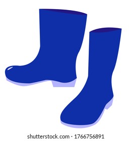 simple blue old rubber boots