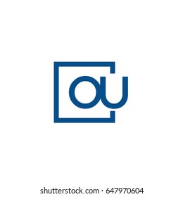 Simple Blue OU initial Logo designs template