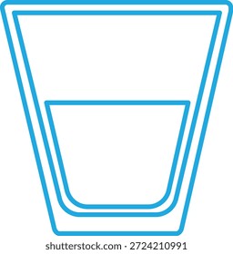 Einfache blaue Umrisslinie eines Eimers- oder Containersymbols