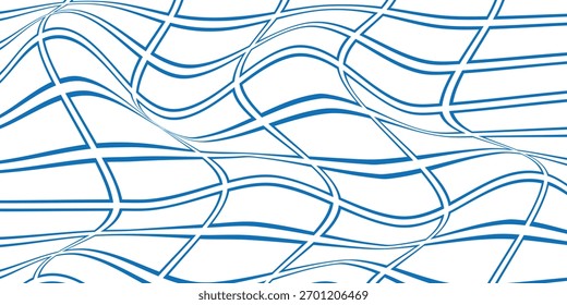 simple blue outline rectangle wave pattern for banner poster background.
