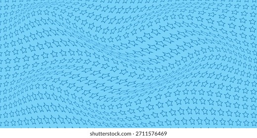padrão de onda estrela de contorno azul simples para fundo de cartaz de banner.