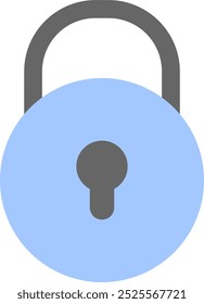 Simple blue padlock icon. Minimalist blue padlock icon.