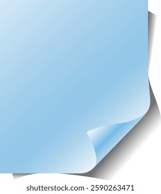 Simple blue paper with a curled corner