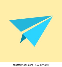 Simple Blue Paper Plane Icon Symbol