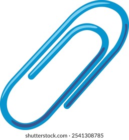 Vector de clip azul simple sobre fondo blanco